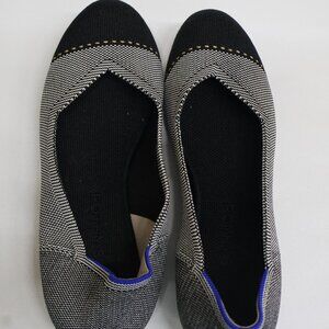 Rothy’s Pointed Toe Flats – Black & Grey Knit – Size 8.5 – Great Used Condition
